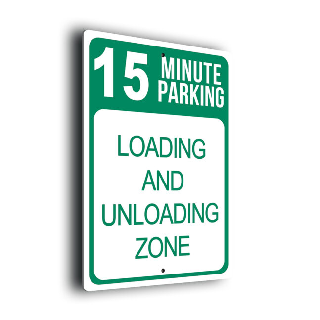 15 Minute Parking Sign P15L275-Green 15 Minute Parking Loading Unloading Zone Sign