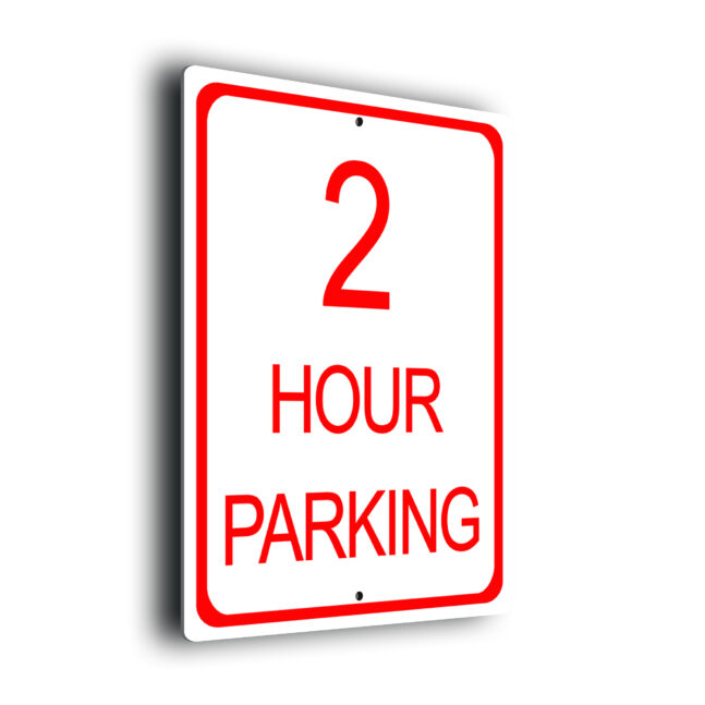 2 Hour Parking Sign 2HRP280-Red 2 Hour Parking Sign