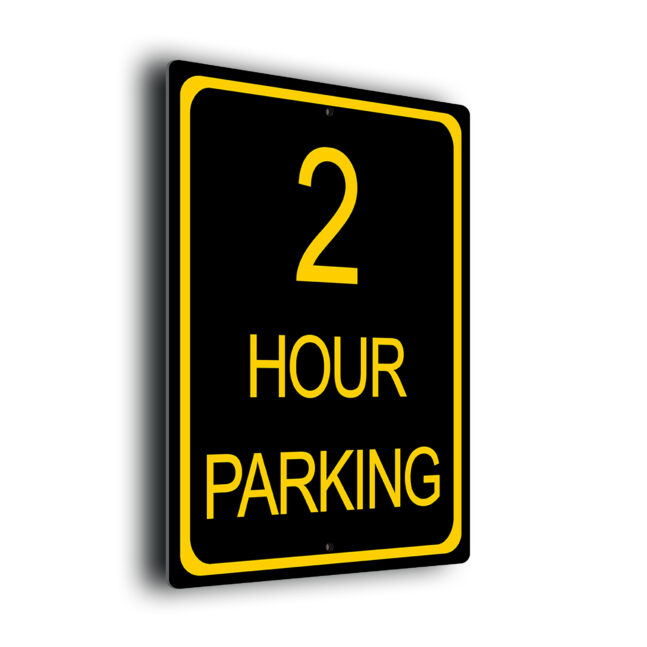 2 Hour Parking Sign 2HRP280-Yellow 2 Hour Parking Sign