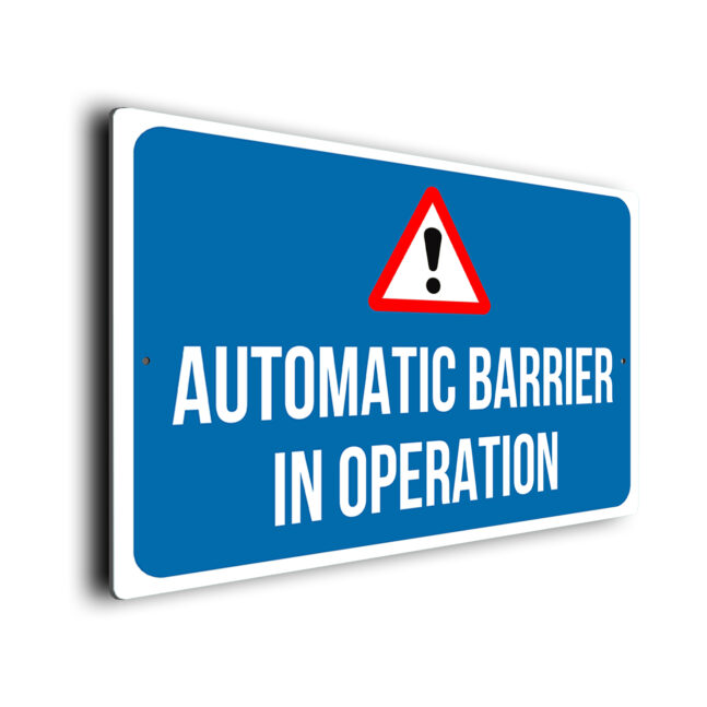 Automatic Barrier Sign Blue Automatic Barrier Sign