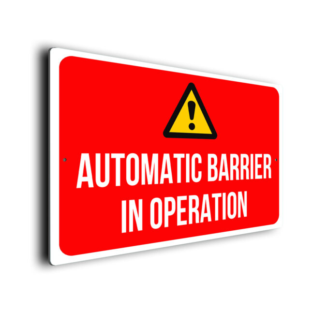 Automatic Barrier Sign Red Automatic Barrier Sign