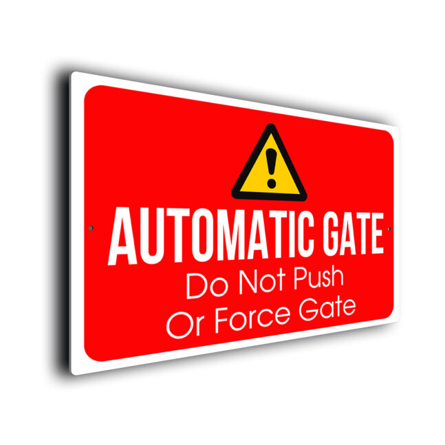 Automatic Gate Sign ATG265-Red Red Automatic Gate Sign