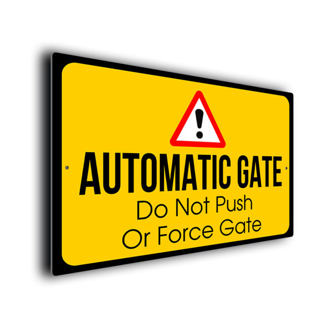 Automatic Gate Sign ATG265-Yellow Yellow Automatic Gate Sign