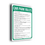 Car Park Rules Sign