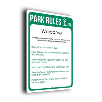 Custom Park Rules Signs