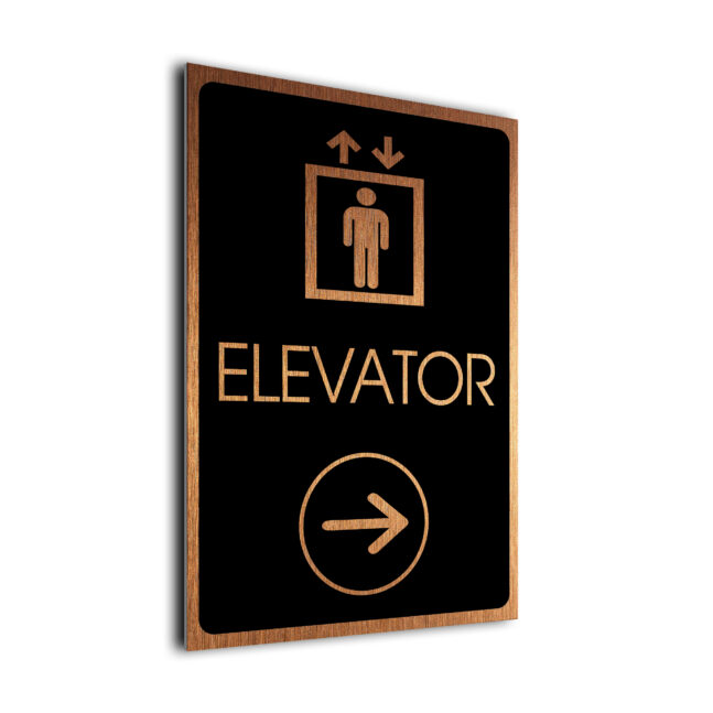 Elevator Sign ELDS283-Black Copper Custom Elevator Directional Sign