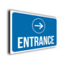 Blue Directional Entrance Sign