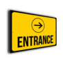 Yellow Directional Entrance Sign