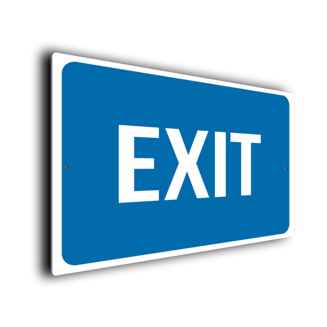 Exit Sign EXT259-Blue Blue Exit Sign