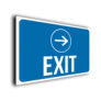 Blue Directional Exit Sign