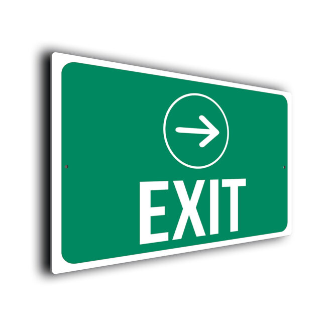 Green Directional Exit Sign