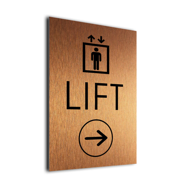 LiFt Directional Sign LDS282-Copper and Black Custom Lift Directional Sign
