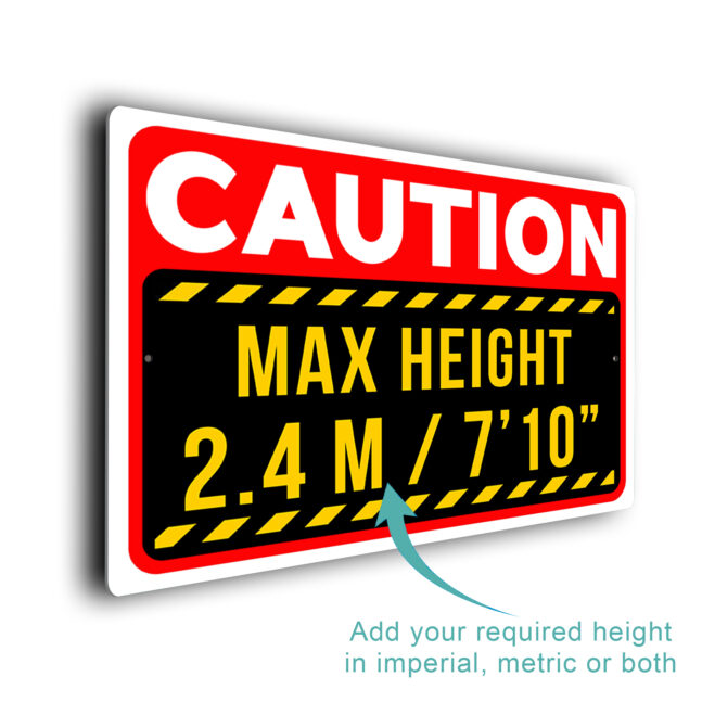 Max Height Sign MHS285-Red Custom Height Restriction Sign