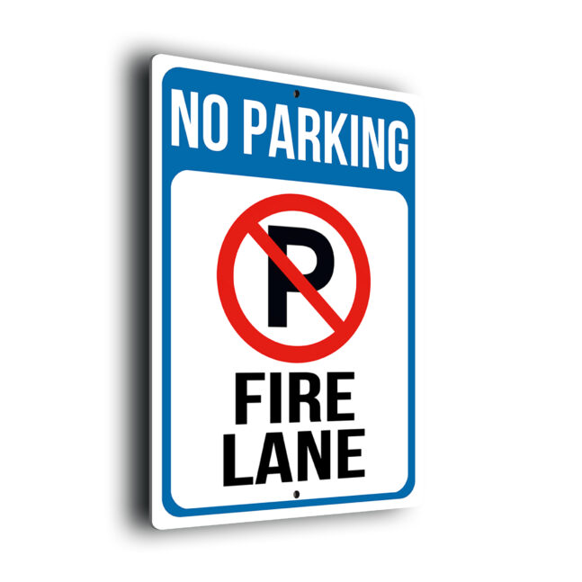 No Parking Fire Lane Sign Blue No Parking Fire Lane Sign