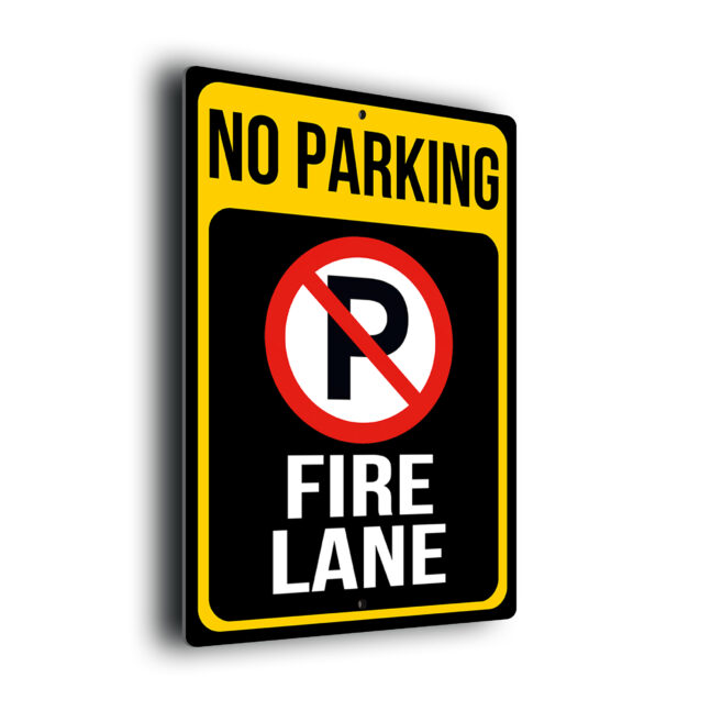 No Parking Fire Lane Sign Yellow No Parking Fire Lane Sign