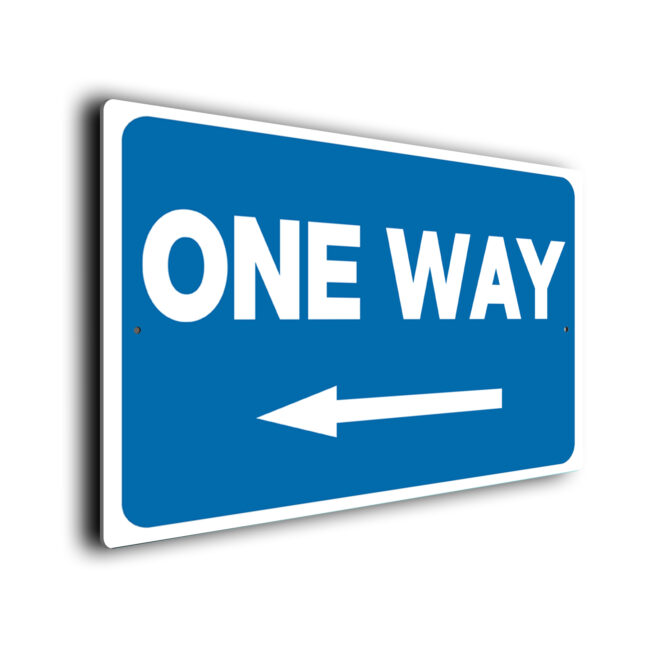 One Way Sign OWT273-Blue One Way Sign