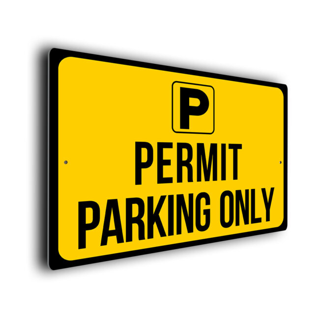 Permit Parking Only Sign PPO272-Yellow Permit Parking Only Sign