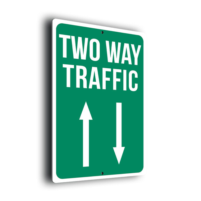 Two Way Traffic Sign TWT284-Green Two Way Traffic Sign