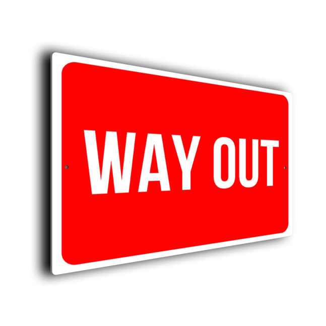 Way Out Sign WOU261-Red Red Way Out Sign