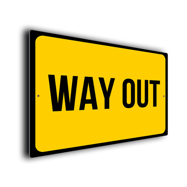 Way Out Sign WOU261-Yellow Yellow Way Out Sign
