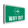Green Way Out Sign with Arrow